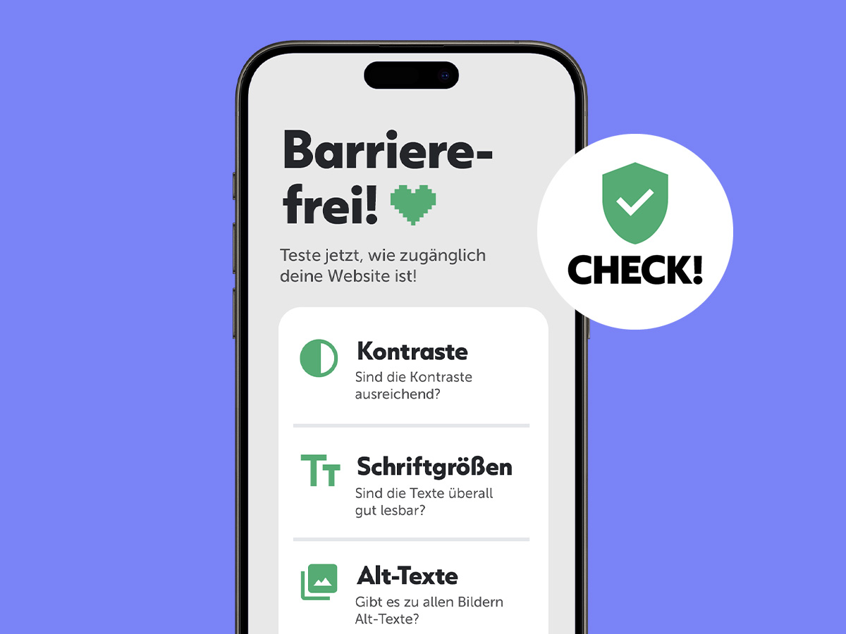Smartphone mit einem Barrierefrei-Check
