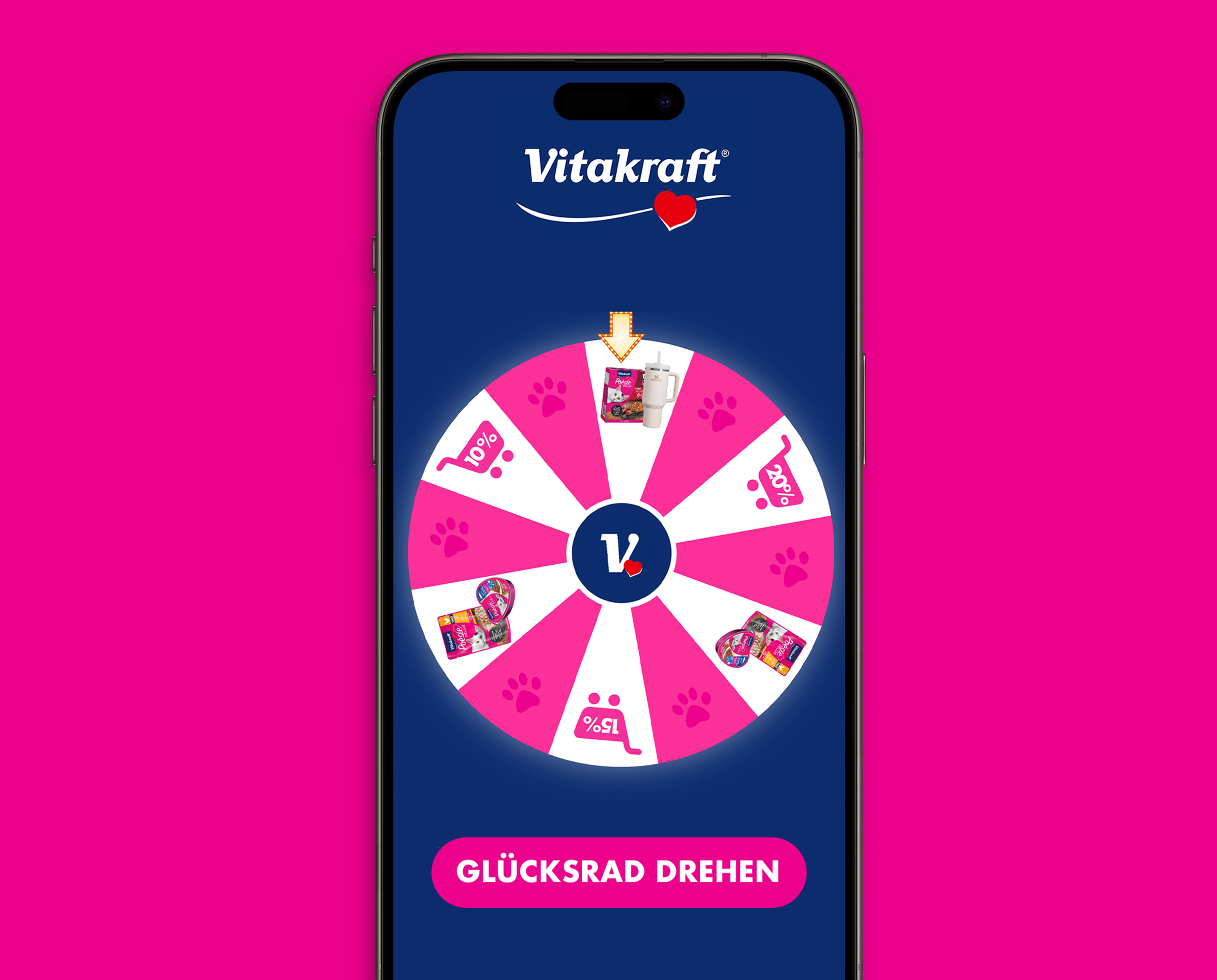 Screenshot Glücksradspiel vitakraft.com