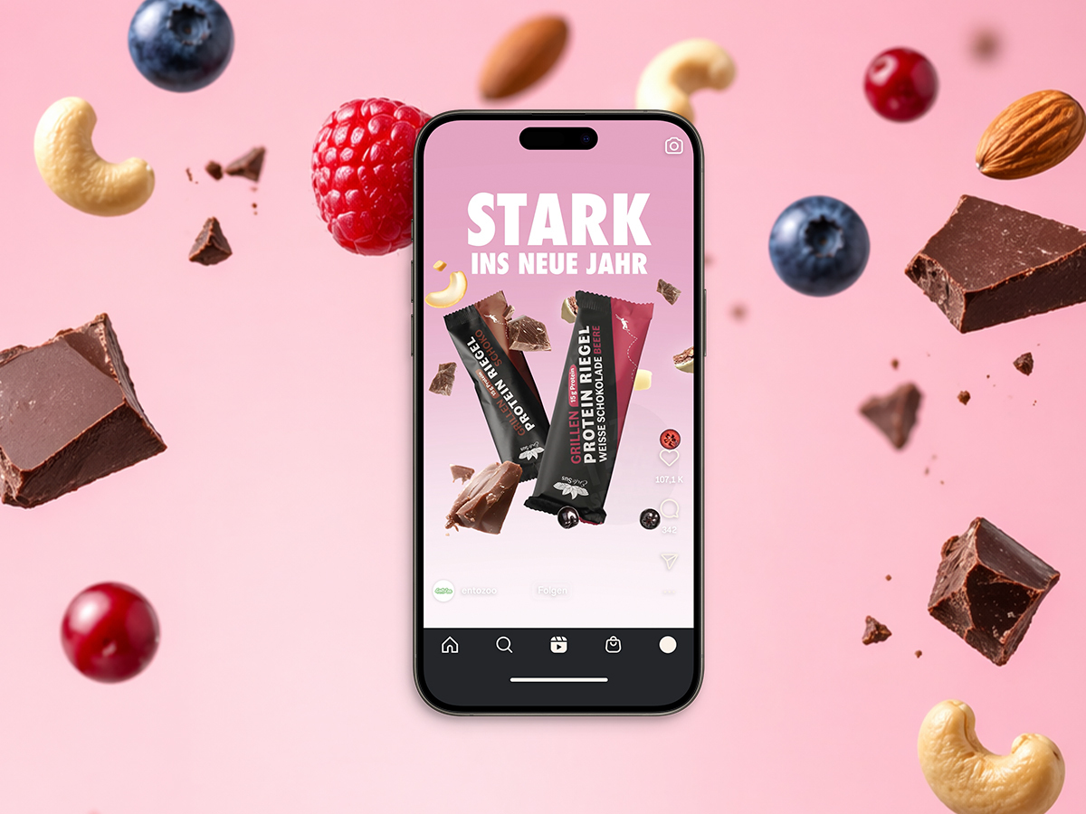 EntoSus Social Ad Kampagne Smartphone Ansicht